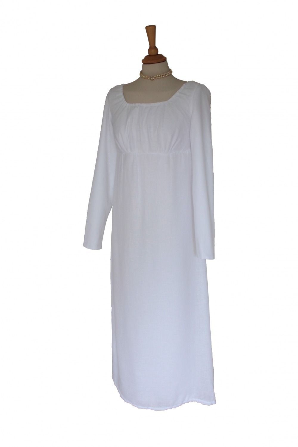 For Sale Made To Order Ladies Regency Jane Austen Elizabeth Bennet Cotton Muslin Gown Sizes 6 - 26 UK Sizing Image